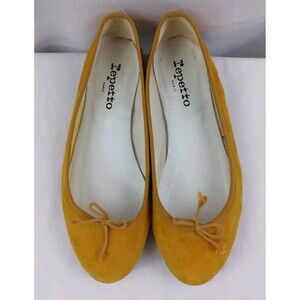 Repetto Ballet Flats Dance Golden Yellow Mustard France Women's FR 40 US 9